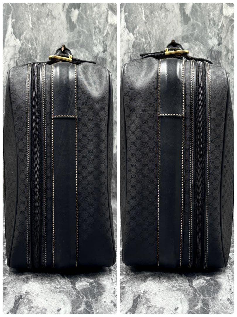 ✨極美品✨GUCCI シェリーライン GG 黒 ブラック ボストンバッグ レザー