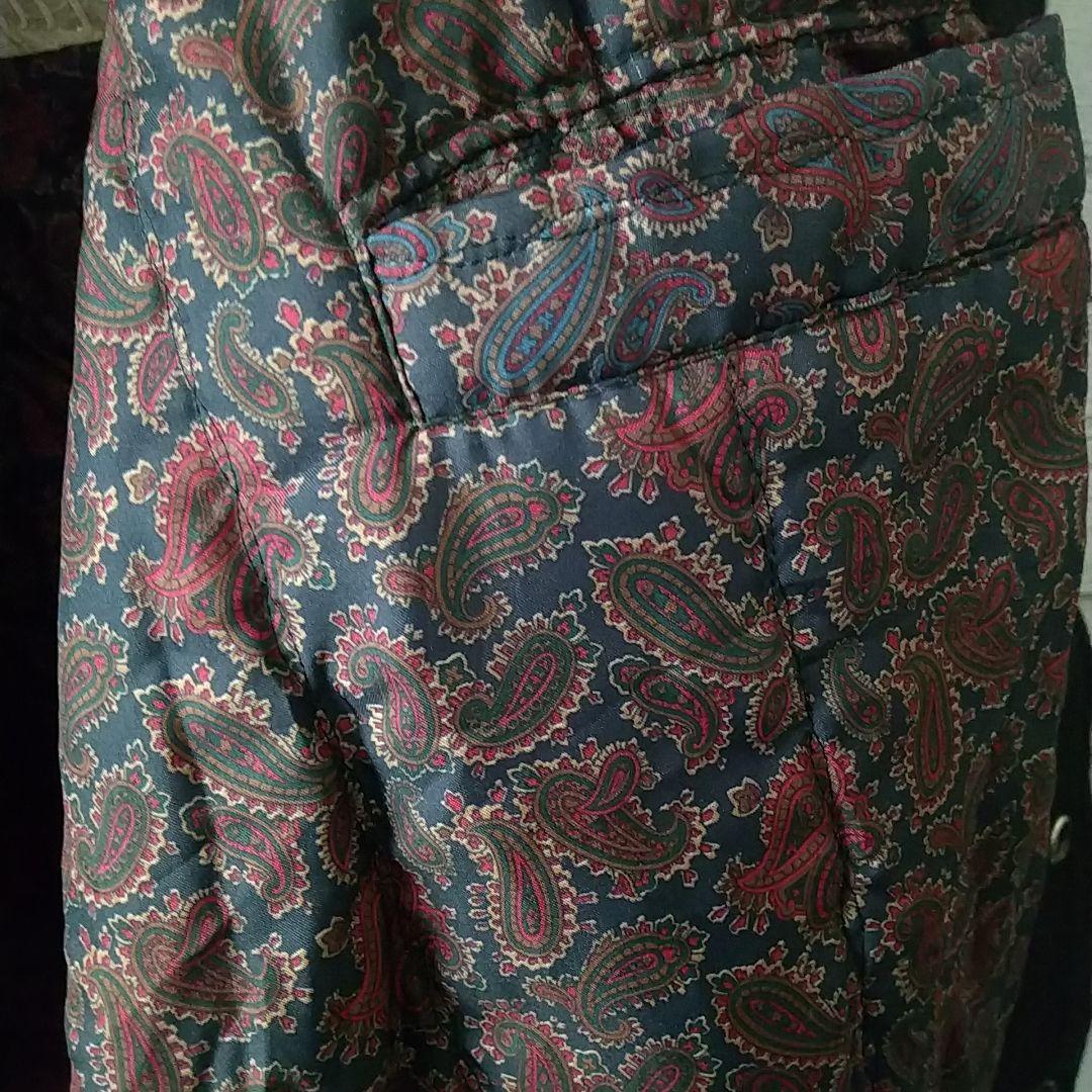 カナダ製 両面刺繍 企業ロゴ 袖レザー 裏地総柄 ウール スタジャン XL