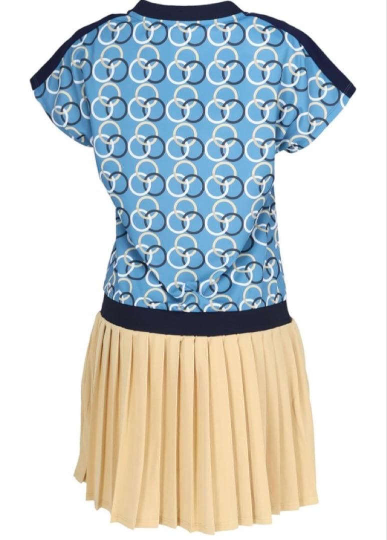 No.577 FILA リング&ベージュプリーツの最強ワンピ☆ダークBLUE☆ ショップ