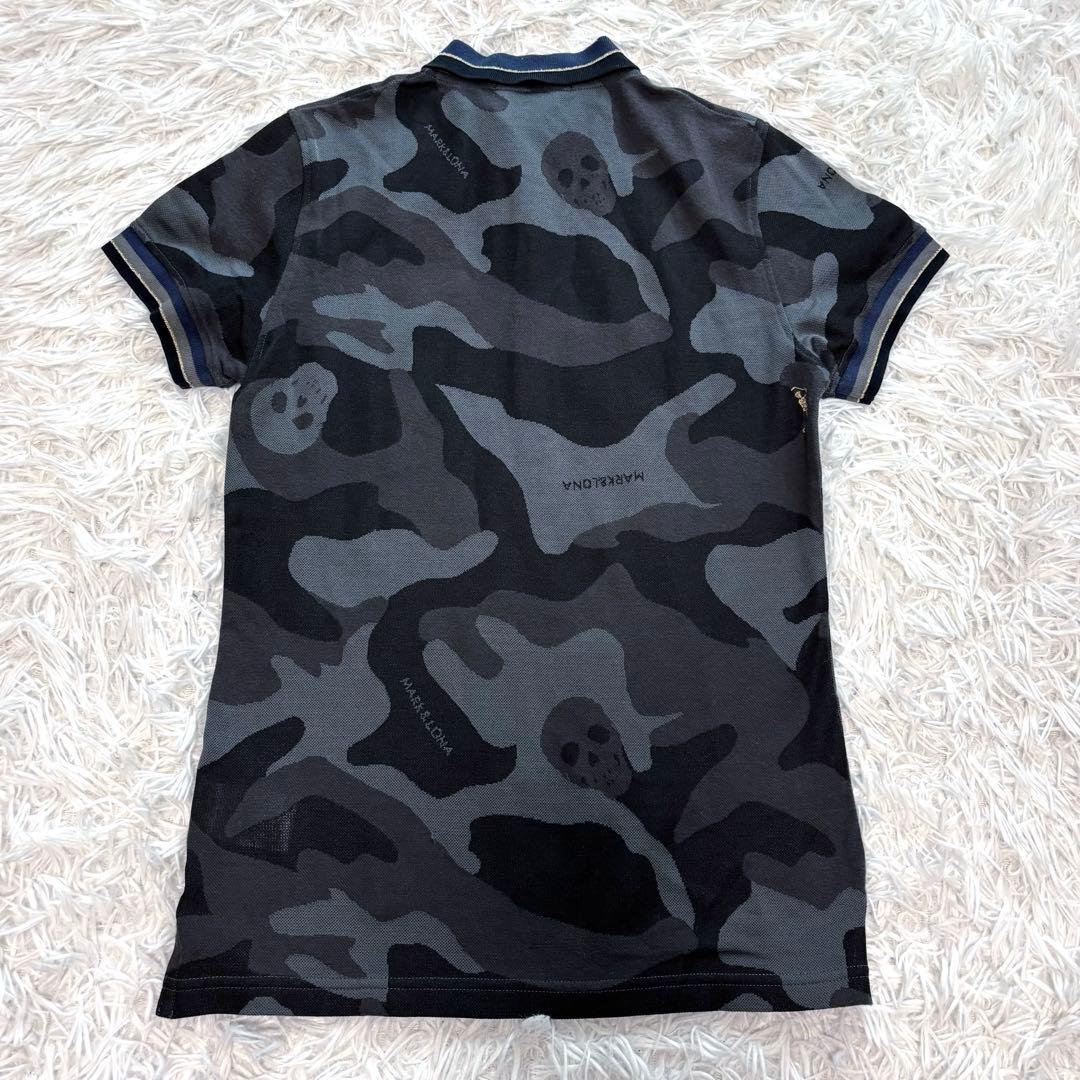 マークアンドロナ ポロシャツ 迷彩 襟付き カモフラ ブラック 襟付き