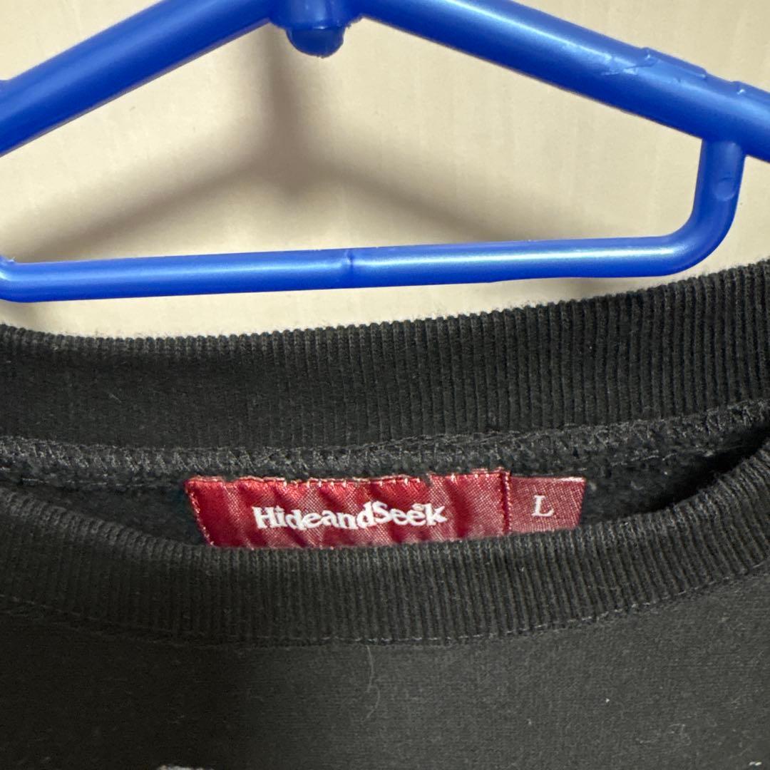 HideandSeek 鷲プリント スウェット L 黒