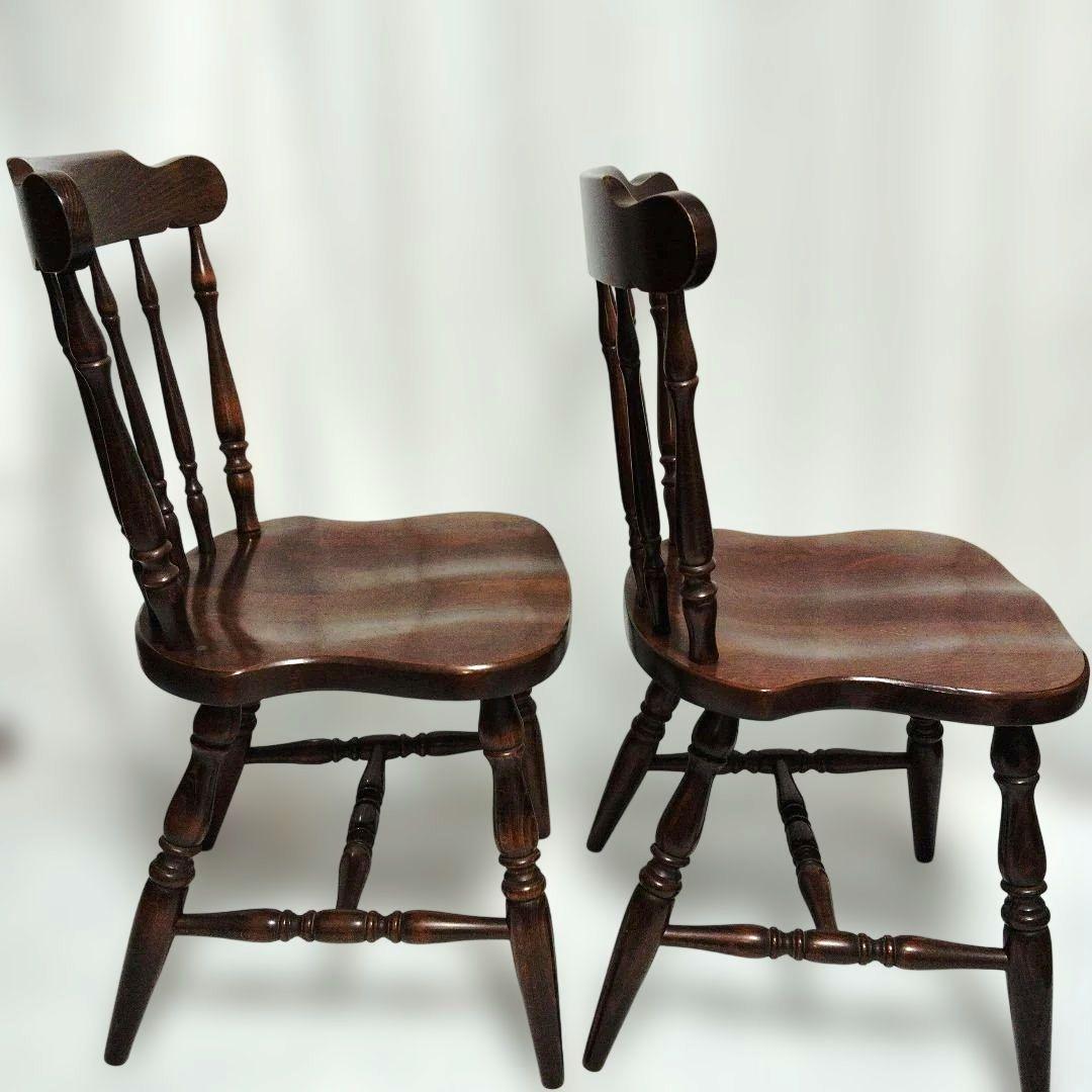 アンティーク　飛騨産業　 ウィンザーチェア　キツツキマーク　2脚セット