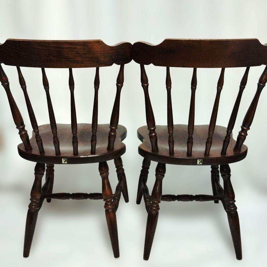 アンティーク　飛騨産業　 ウィンザーチェア　キツツキマーク　2脚セット