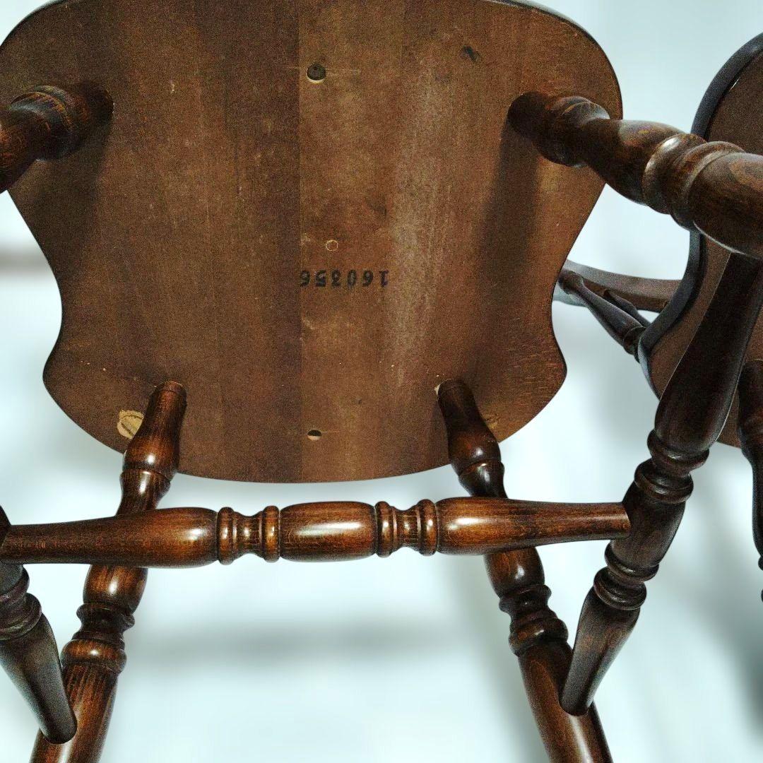 アンティーク　飛騨産業　 ウィンザーチェア　キツツキマーク　2脚セット