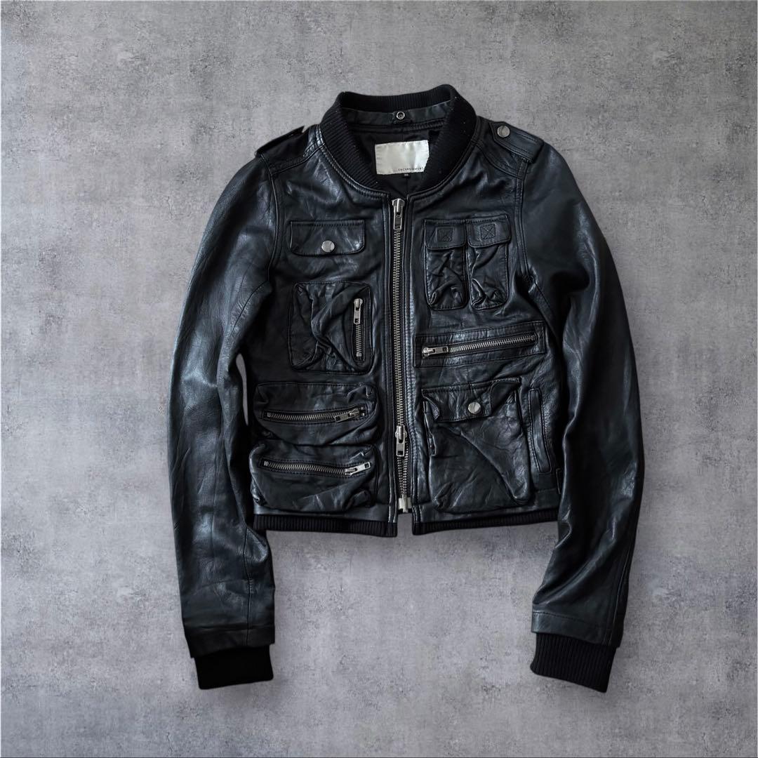 archive gimmick Leather jacket parka y2k - メルカリ