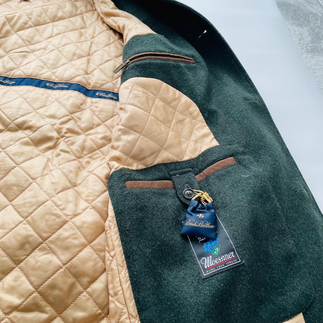 ブルックスブラザーズ ウールコート アウター コーデュロイ襟 M相当 グリーン