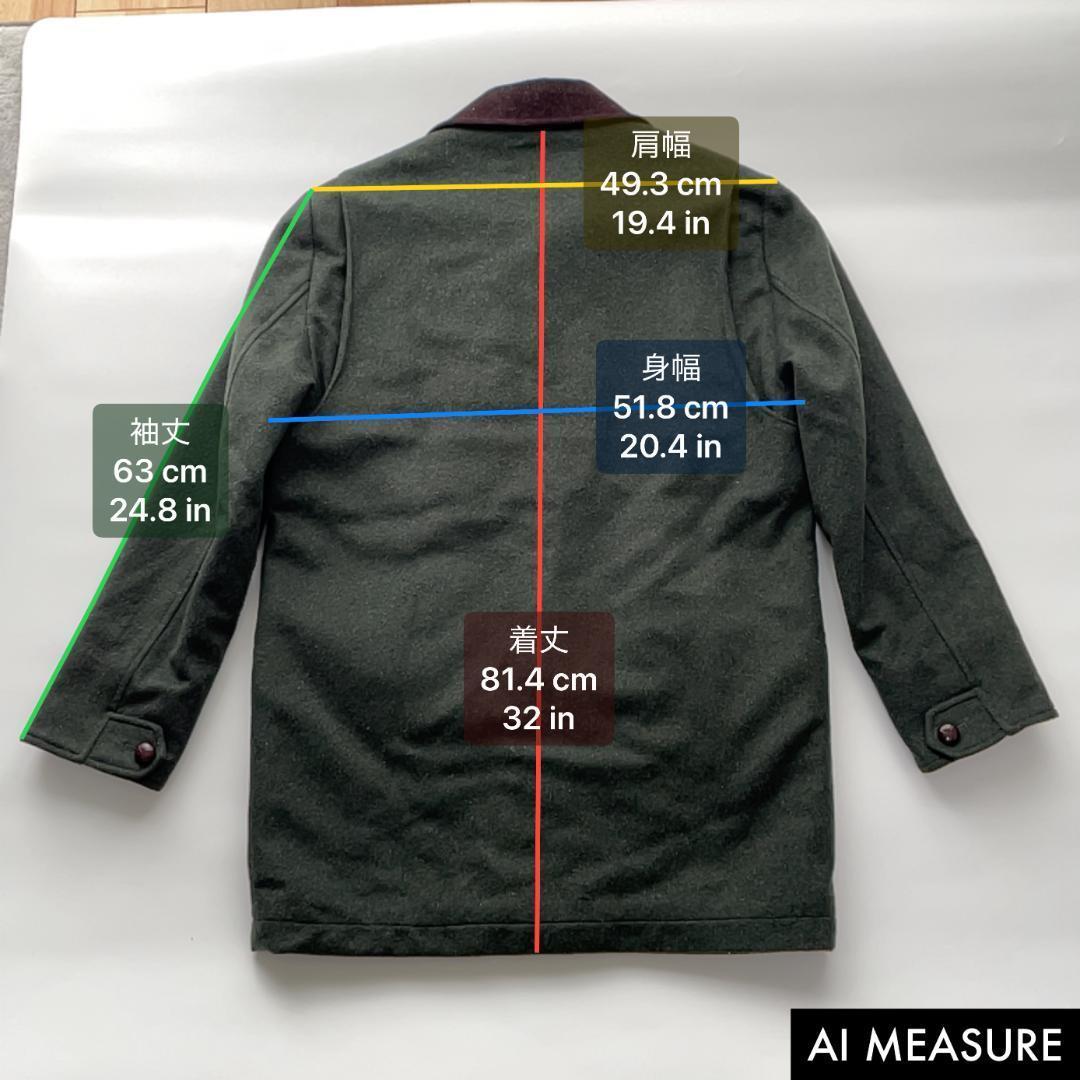 ブルックスブラザーズ ウールコート アウター コーデュロイ襟 M相当 グリーン