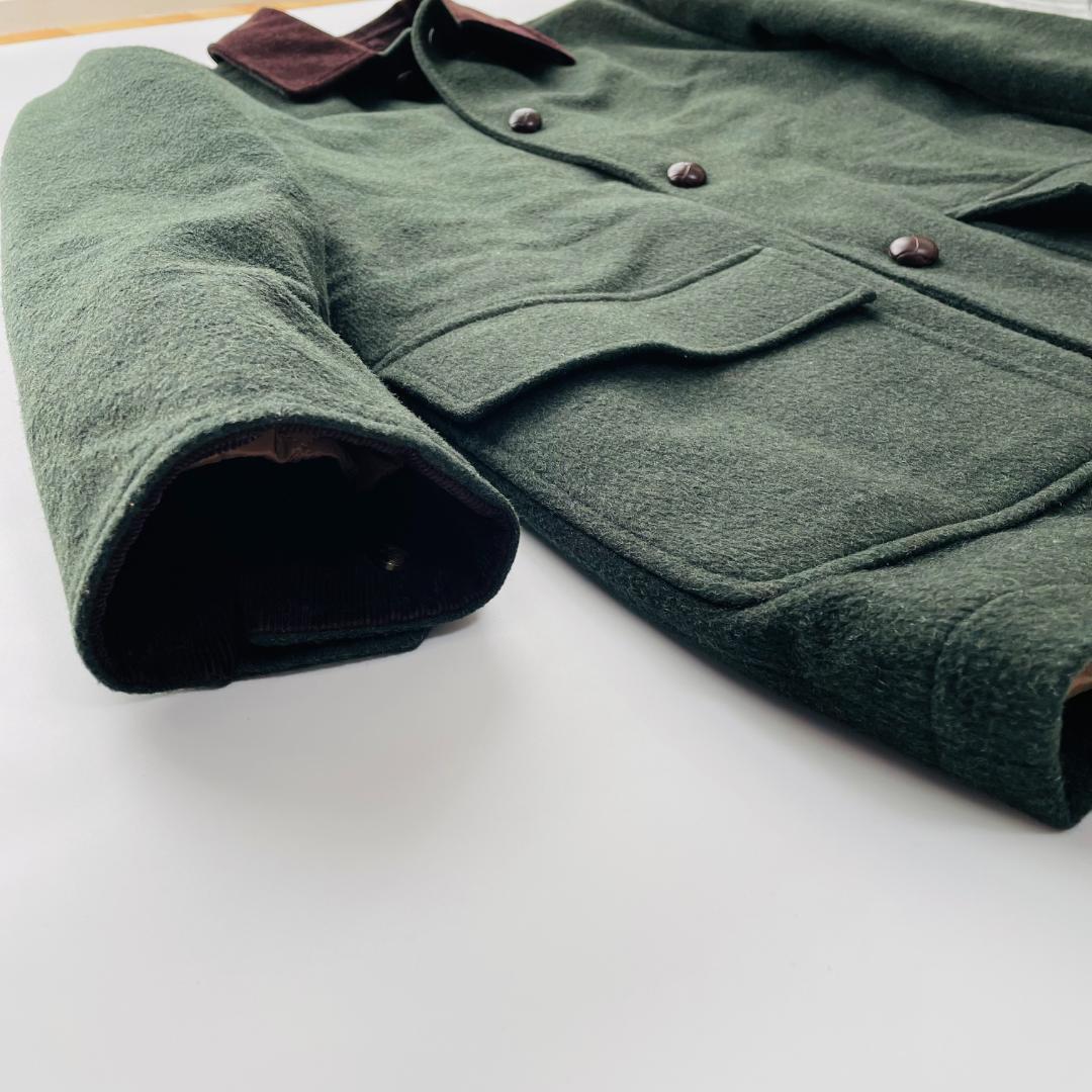 ブルックスブラザーズ ウールコート アウター コーデュロイ襟 M相当 グリーン