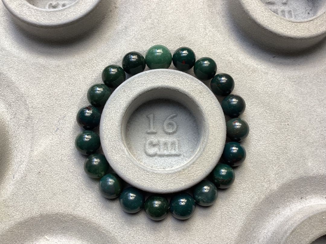 サックスブルー*出雲石ブレスレット 濃厚青緑 *希少色【碧玉】16cm 本物保証