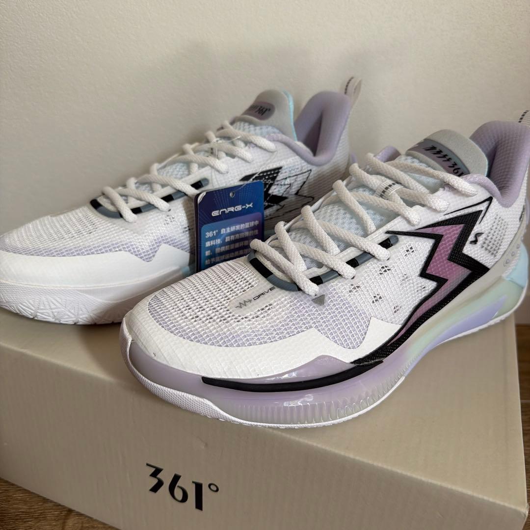 新品✨361°バスケシューズ25cm 白/青 箱付