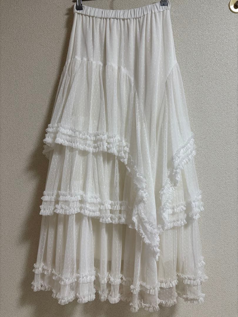 COCO DEAL ドットチュールティアードフレア