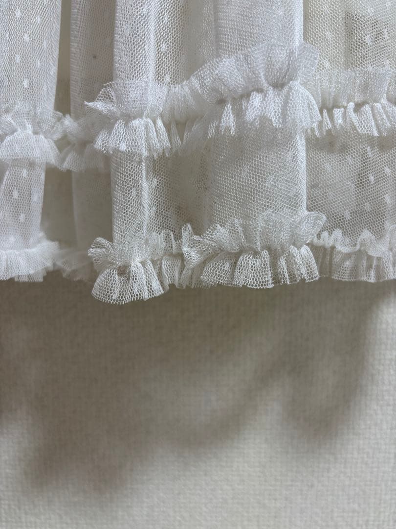 COCO DEAL ドットチュールティアードフレア