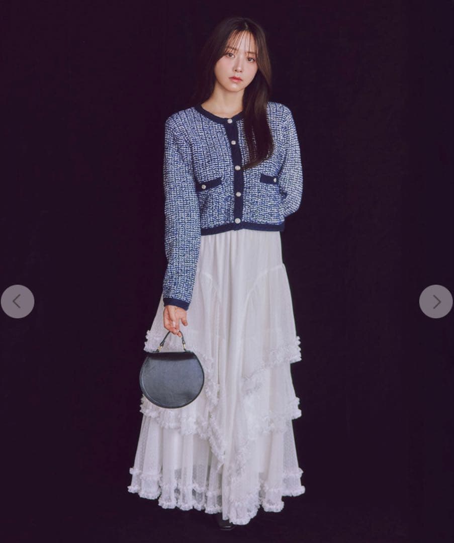 COCO DEAL ドットチュールティアードフレア