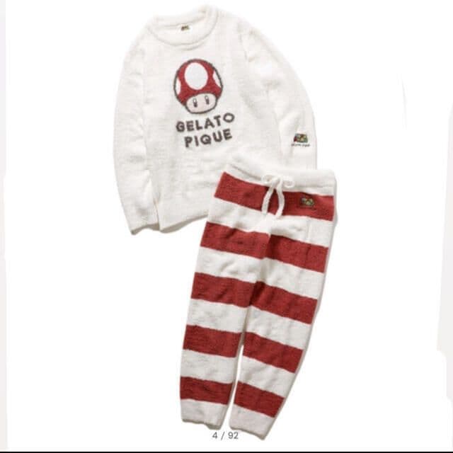 ジェラピケ gelatopique スーパーマリオ スーパーキノコ ルームウェア