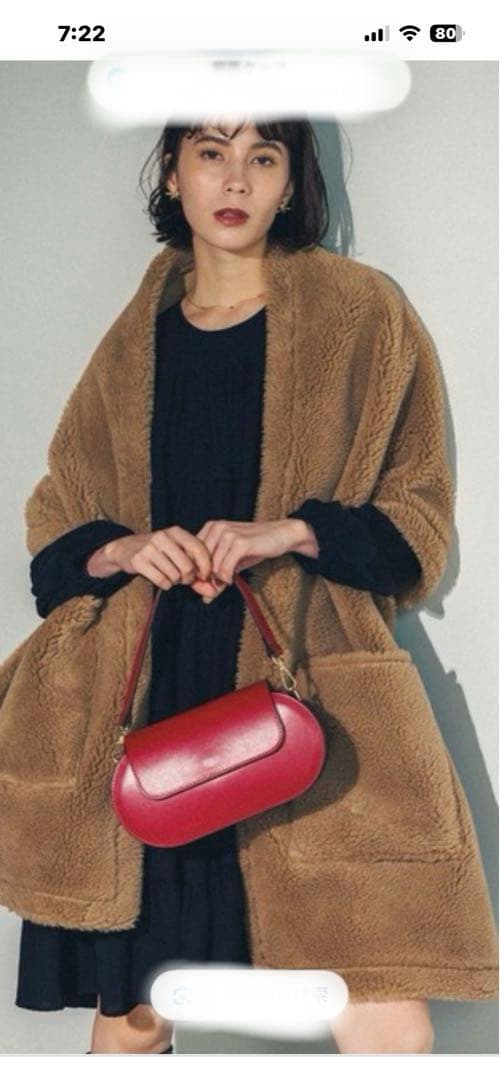 QTUMEボア&スウェード シャール