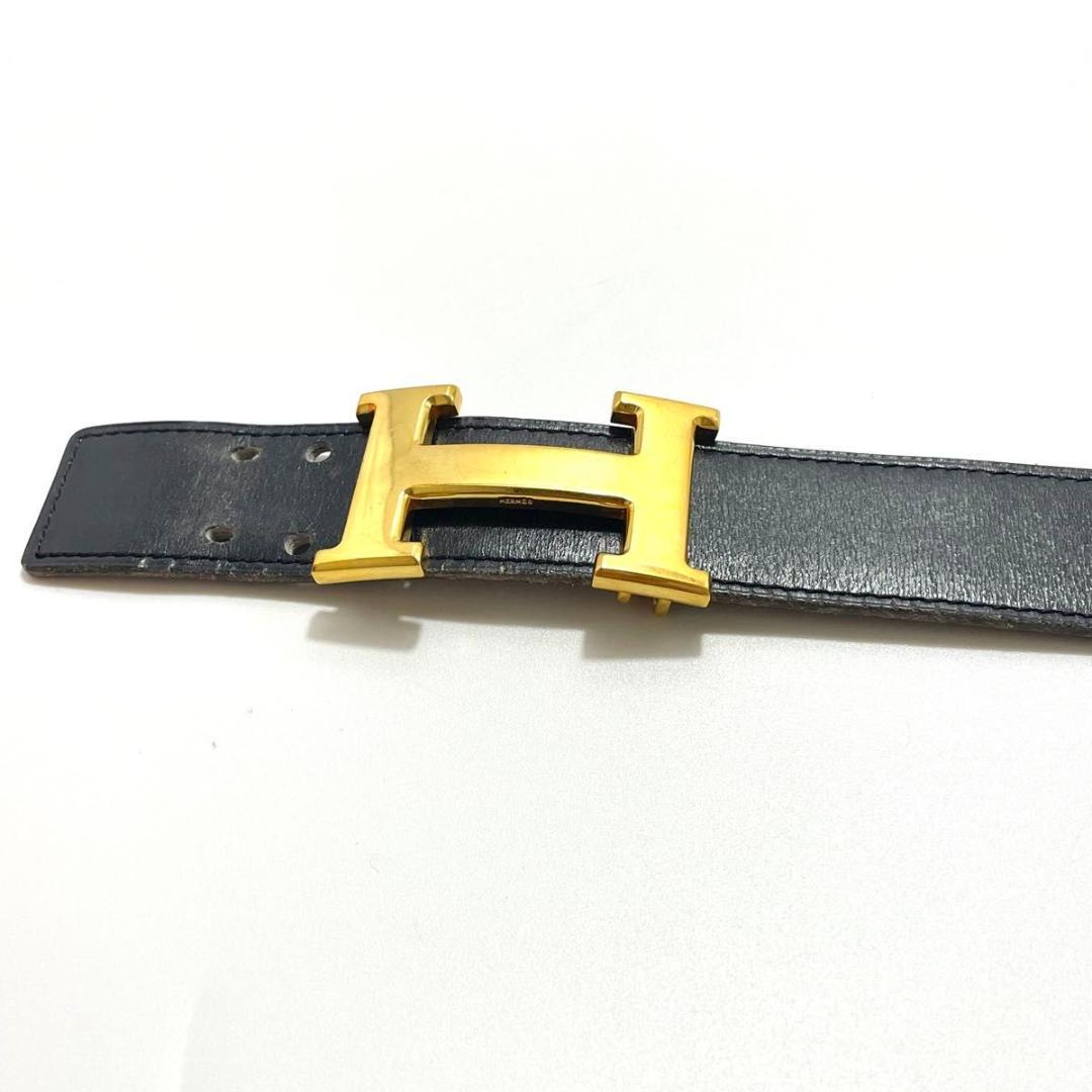 HERMES エルメス コンスタンス Hベルト レザー ブラックゴールド金具