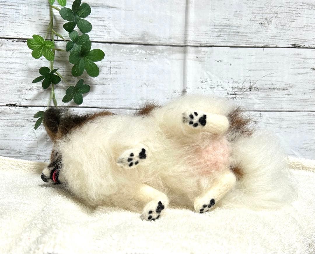 羊毛フェルト ハンドメイド 犬【パピヨン】ゆずりん様専用メモリアル