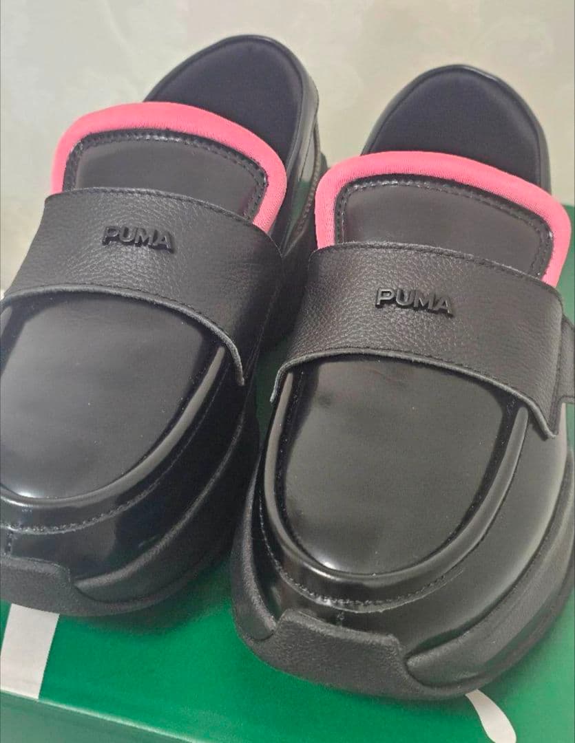PUMA プーマ ローファー ブラック ピンク 23.5 スニーカーローファー