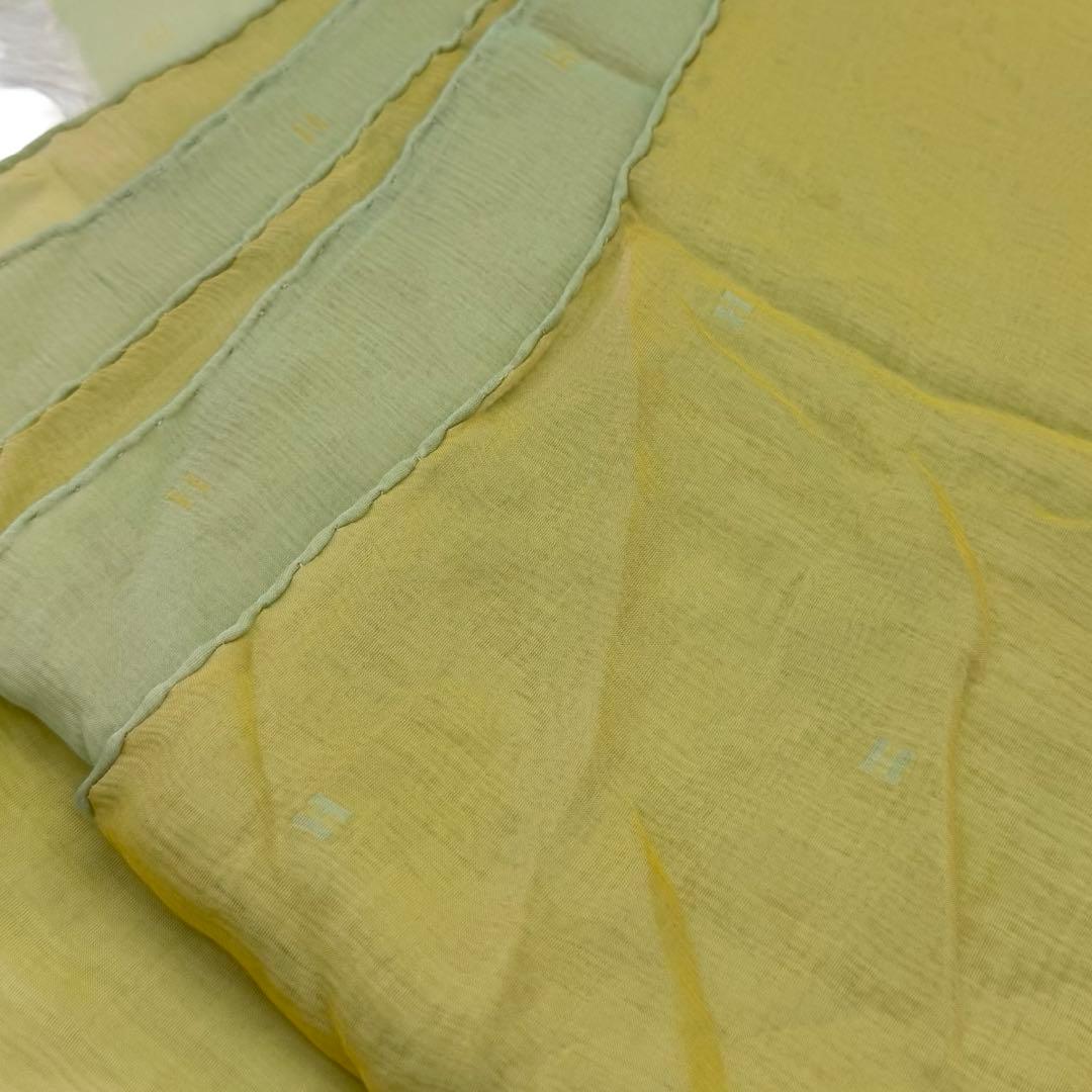 HERMES エルメス シルク フリンジ ストール ショール 無地 レディース