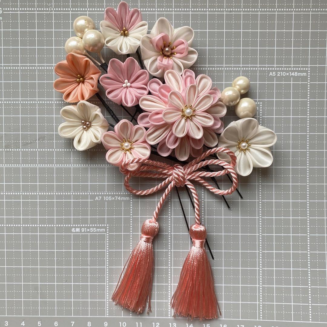 85つまみ細工 髪飾り 卒業式 七五三 成人式 結婚式 - メルカリ