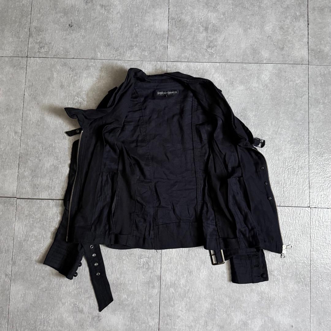 5351POURLESFEMMESミリタリージャケット黒ダブルジップy2k