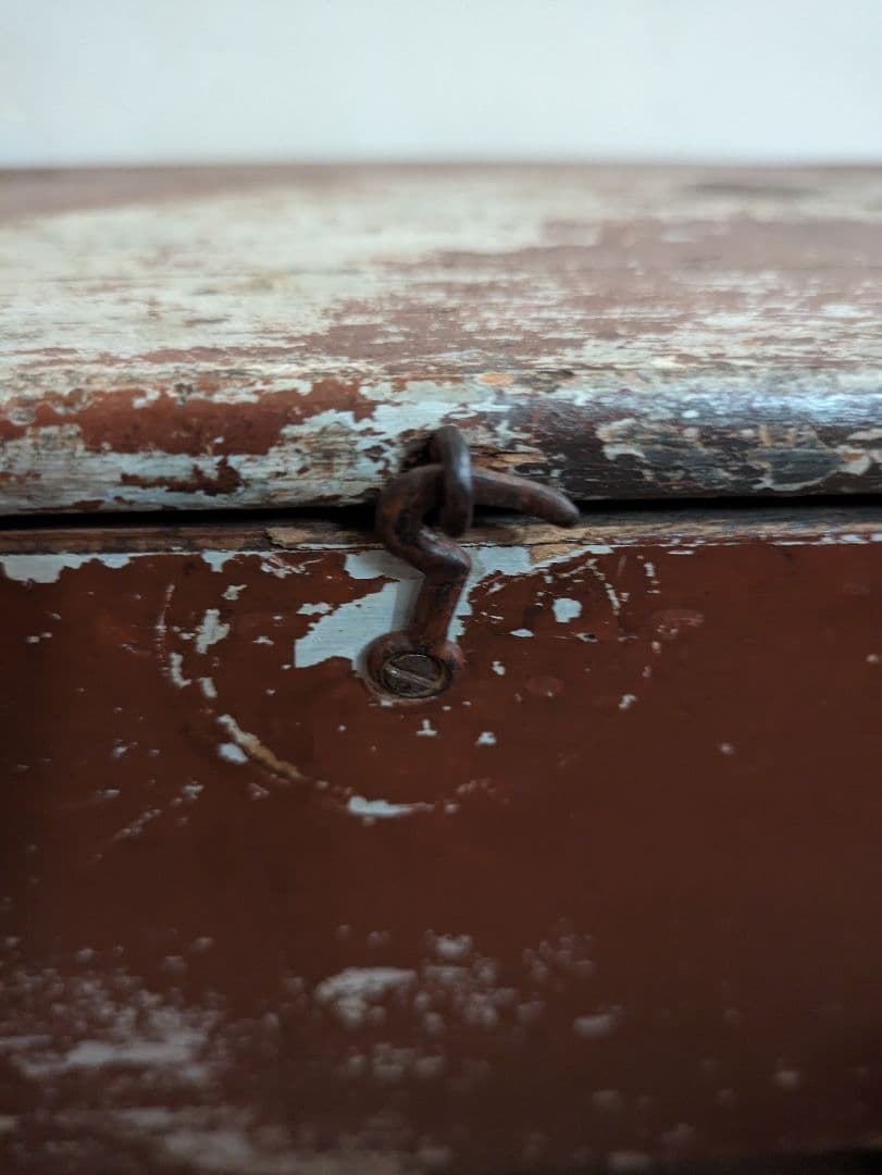 三連休値下げ アンティーク　ヴィンテージ　ペイント　フットスツール　収納