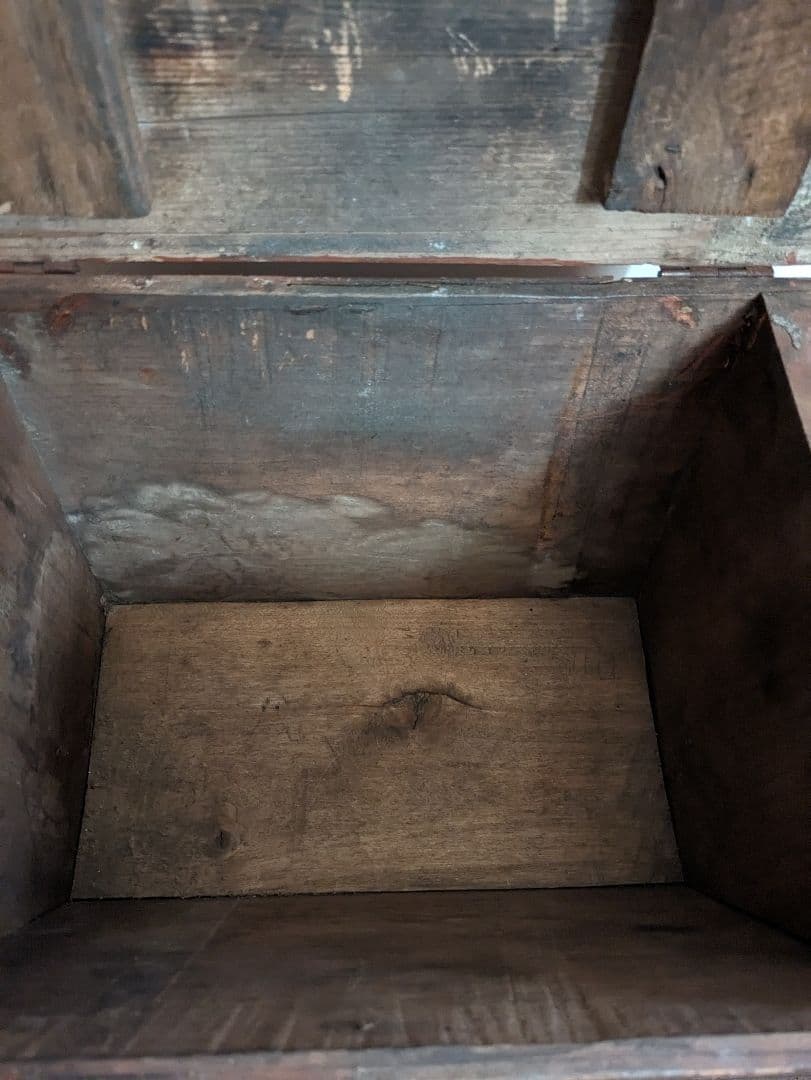 三連休値下げ アンティーク　ヴィンテージ　ペイント　フットスツール　収納