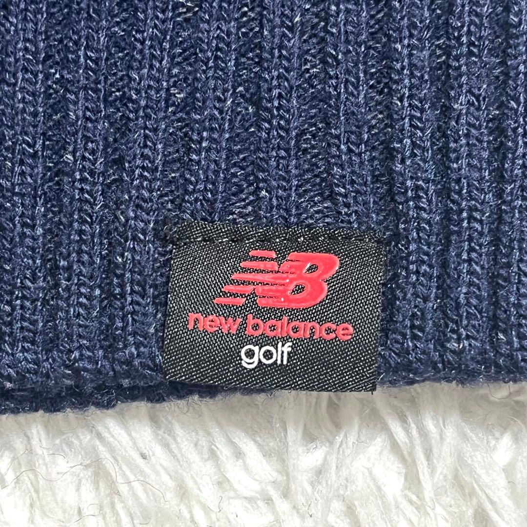 ニューバランス ゴルフウェア ニット セーター L相当 防風防寒 ビッグロゴ