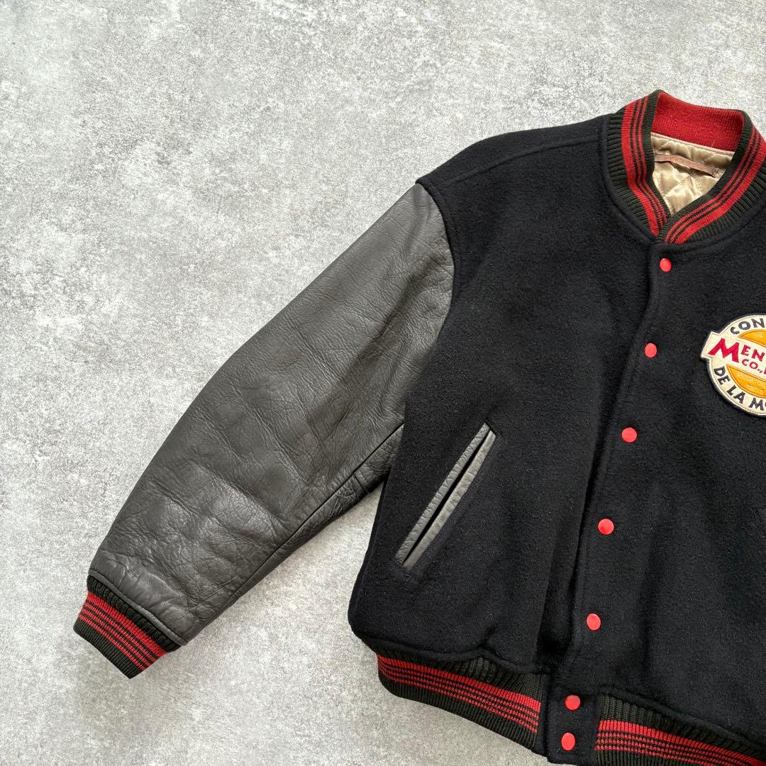 【Men's Bigi】 メンズビギ スタジャン ヴィンテージ ブラック 刺繍