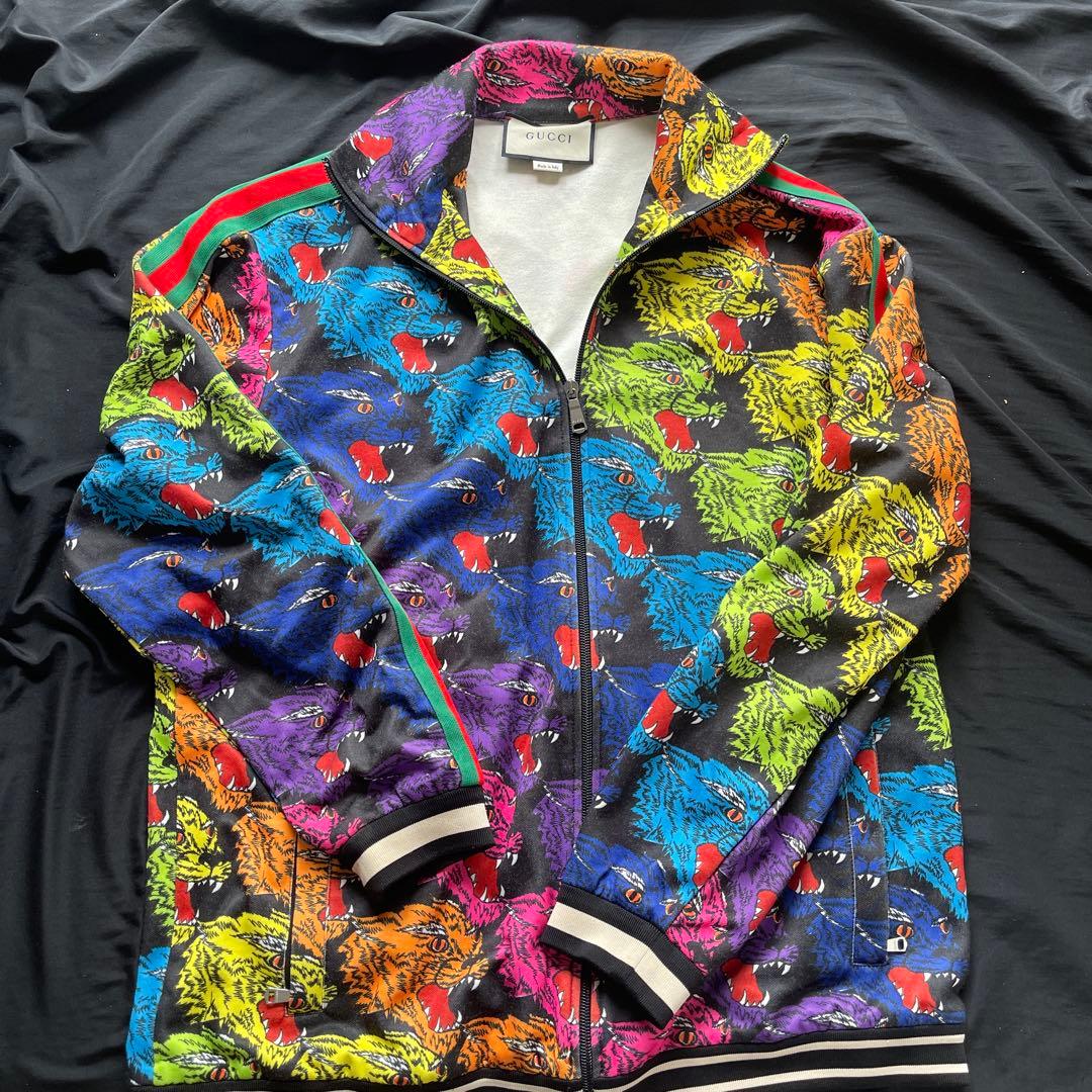 GUCCI グッチ 総柄ジャージ パンサーフェイス マルチカラー 18AW xs