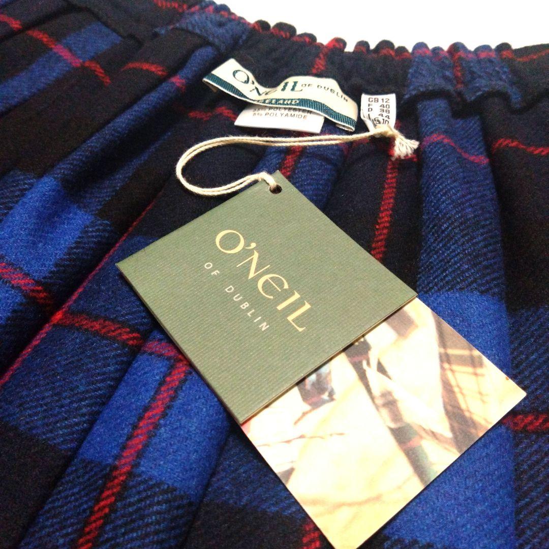 【新品タグ付き】オニールオブダブリン ロングキルトスカート GB12ブルー系