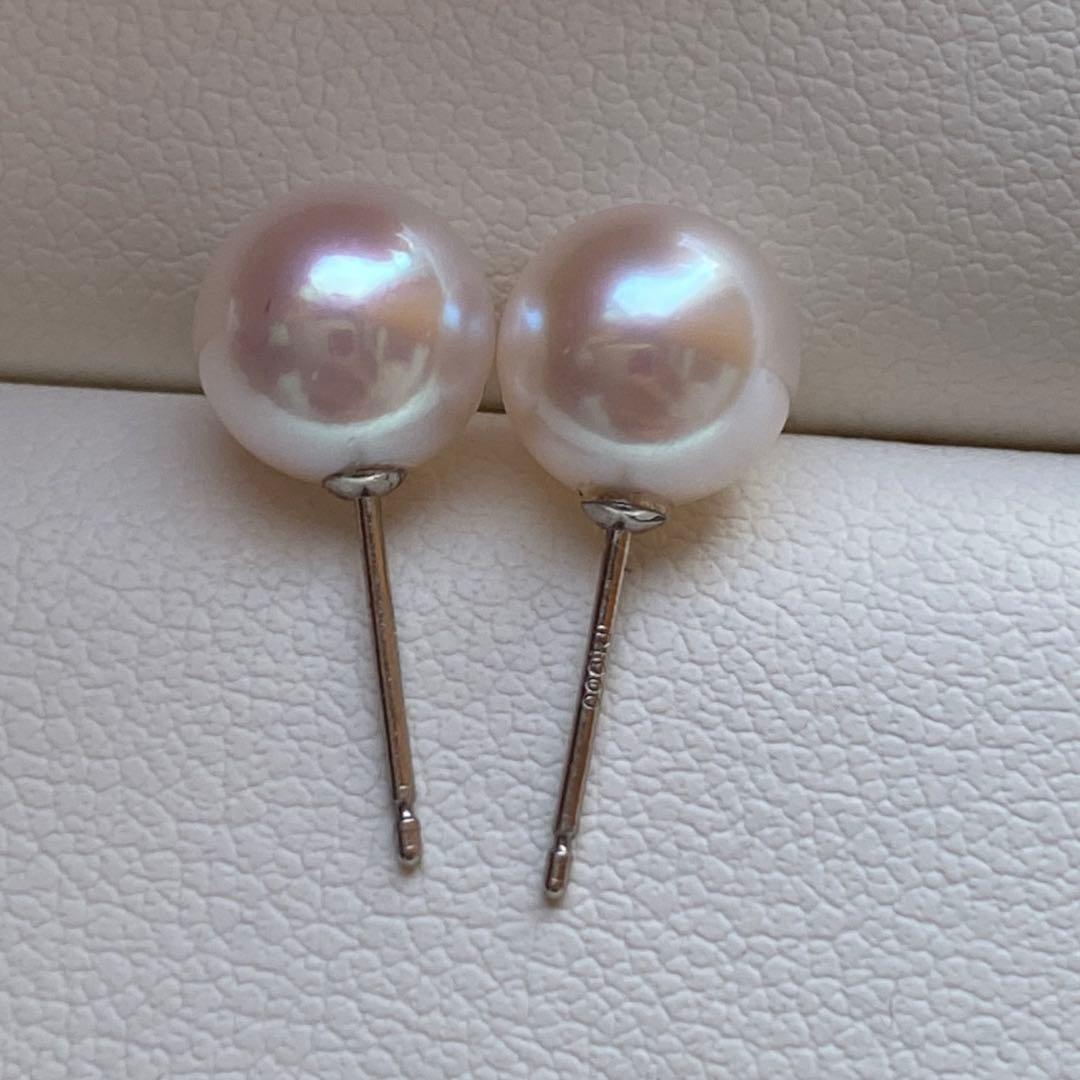 1972 pt900❣️あこや真珠 7-7.5mm ピアス Aly手作
