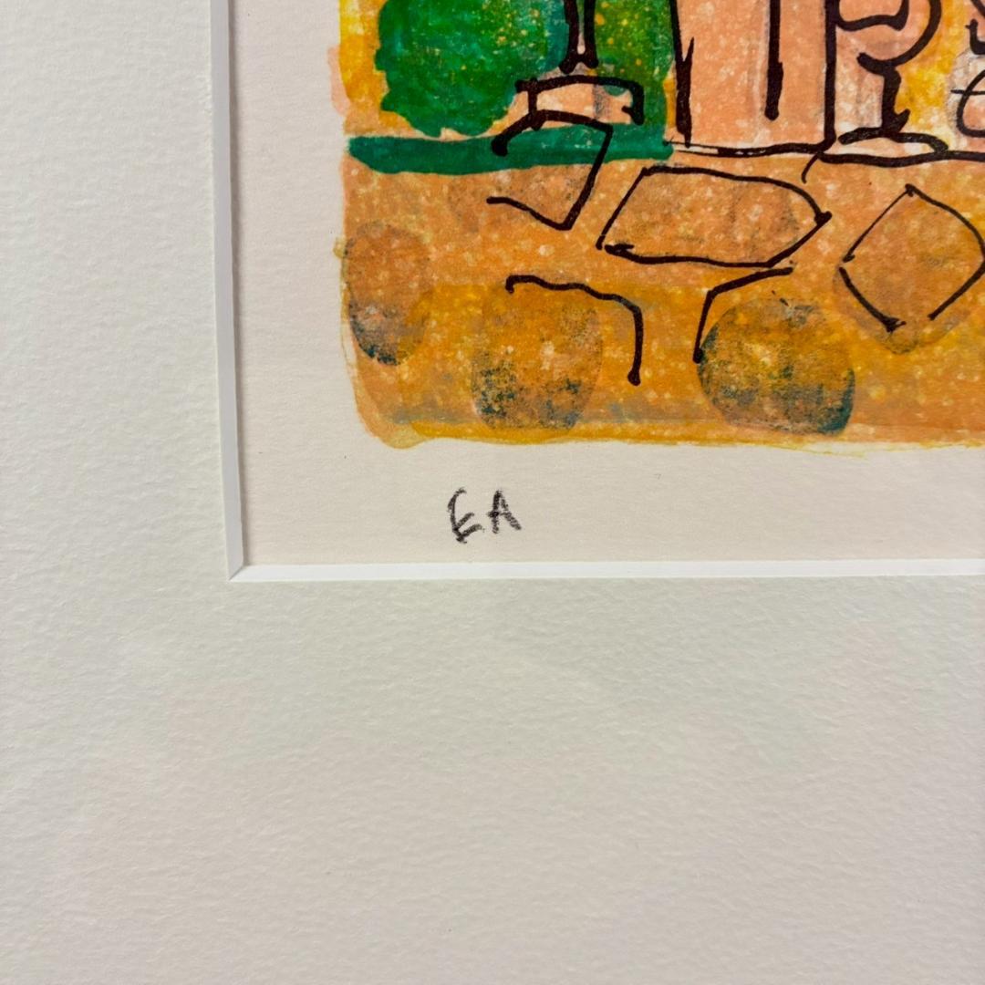 美品 ポール・アイズピリ「夕暮れの蝶」リトグラフ 直筆サイン入り 額縁入り