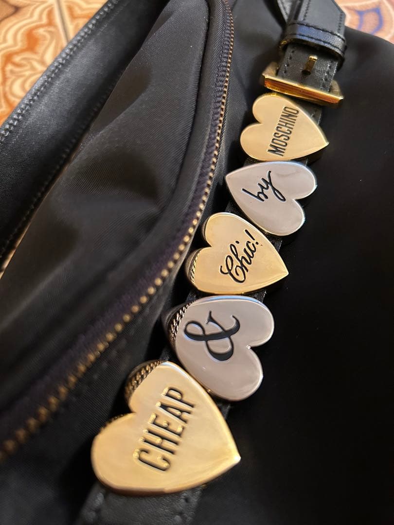 Moschinoモスキーノハートチャーム ボディバッグ レトロ ヴィンテージ古着