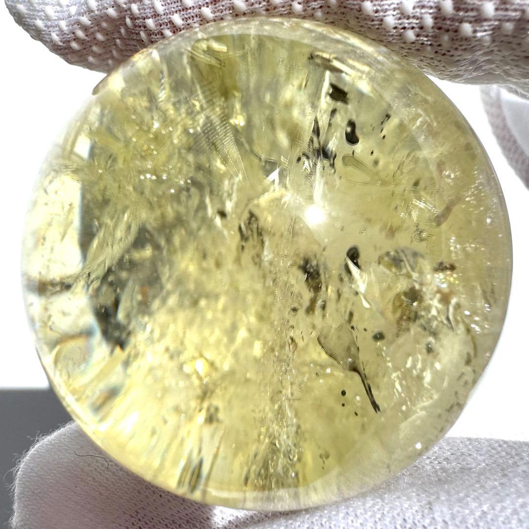 虹入り レインボー シトリン 黄水晶 丸玉 スフィア 45.5mm