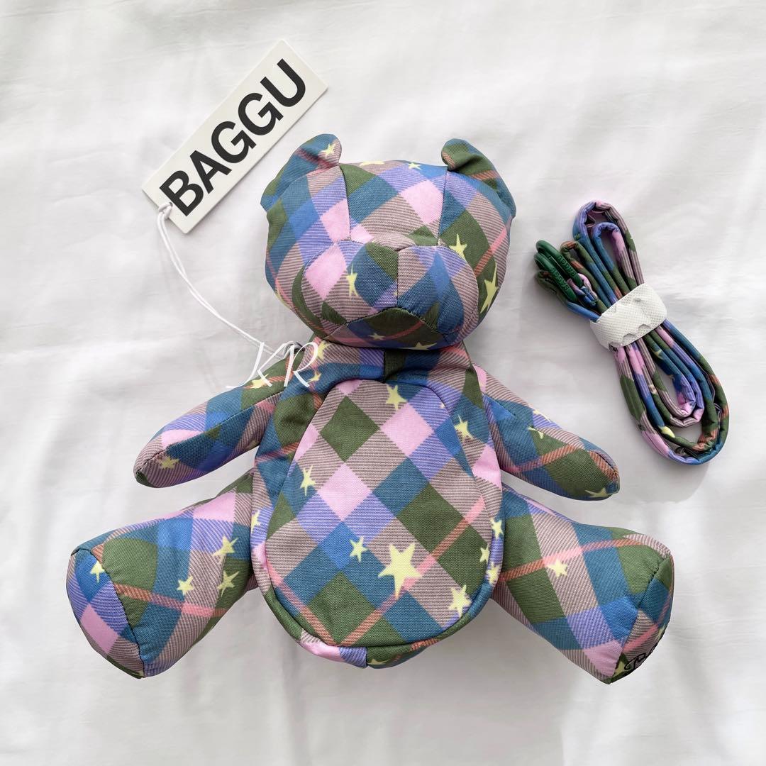 ★ Baggu ★ Bear Bag クマ グリーンスターチェック
