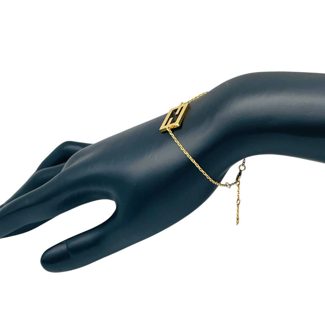 【極美品】FENDI フェンディ FFロゴ ブレスレット ゴールド 刻印あり