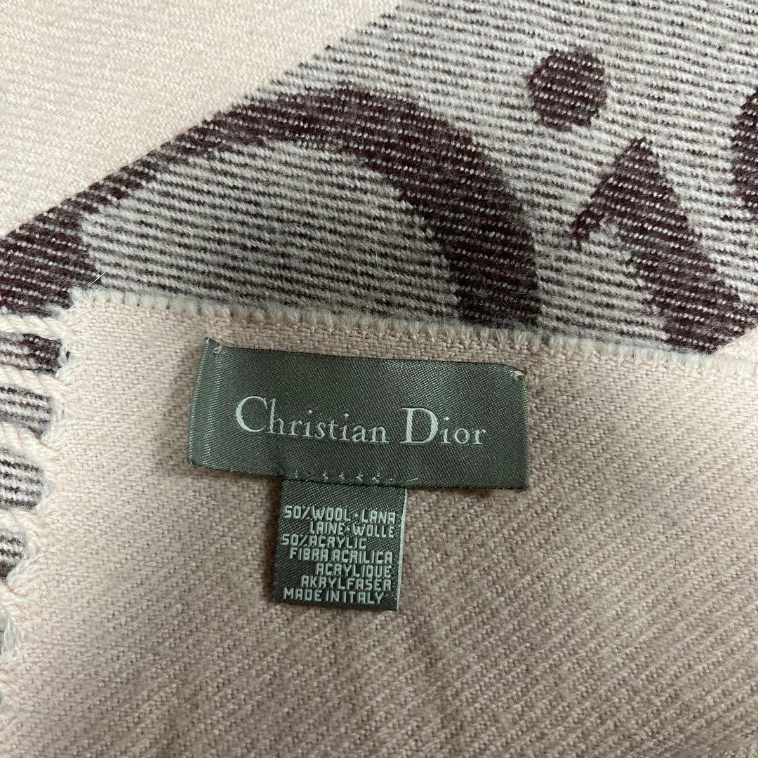 Christian Dior ディオール マフラー ピンク ロゴ入り フリンジ
