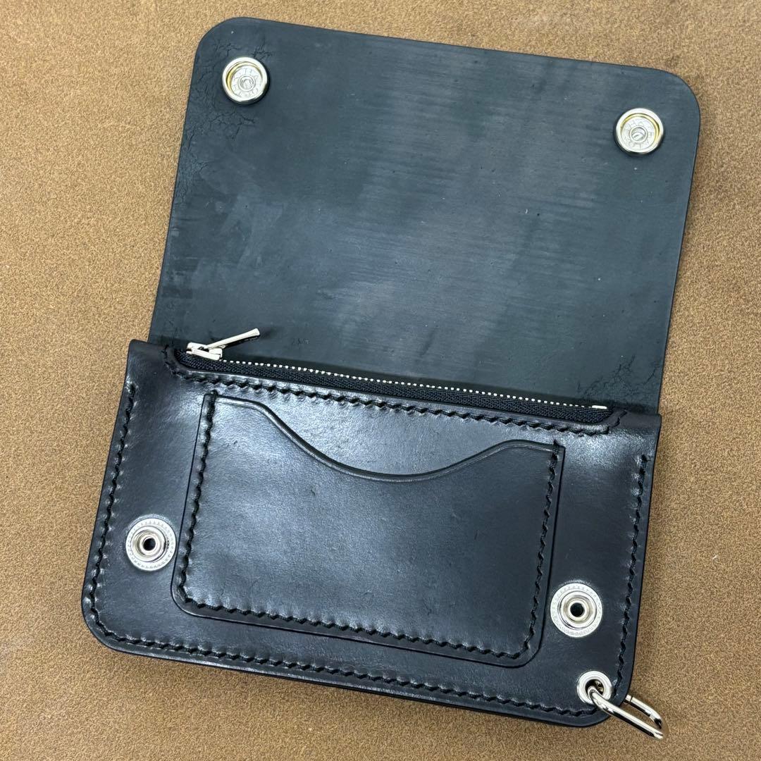 【アウトレット】　ホースバット　トラッカーウォレット　ミドル　黒　3層　コミペル