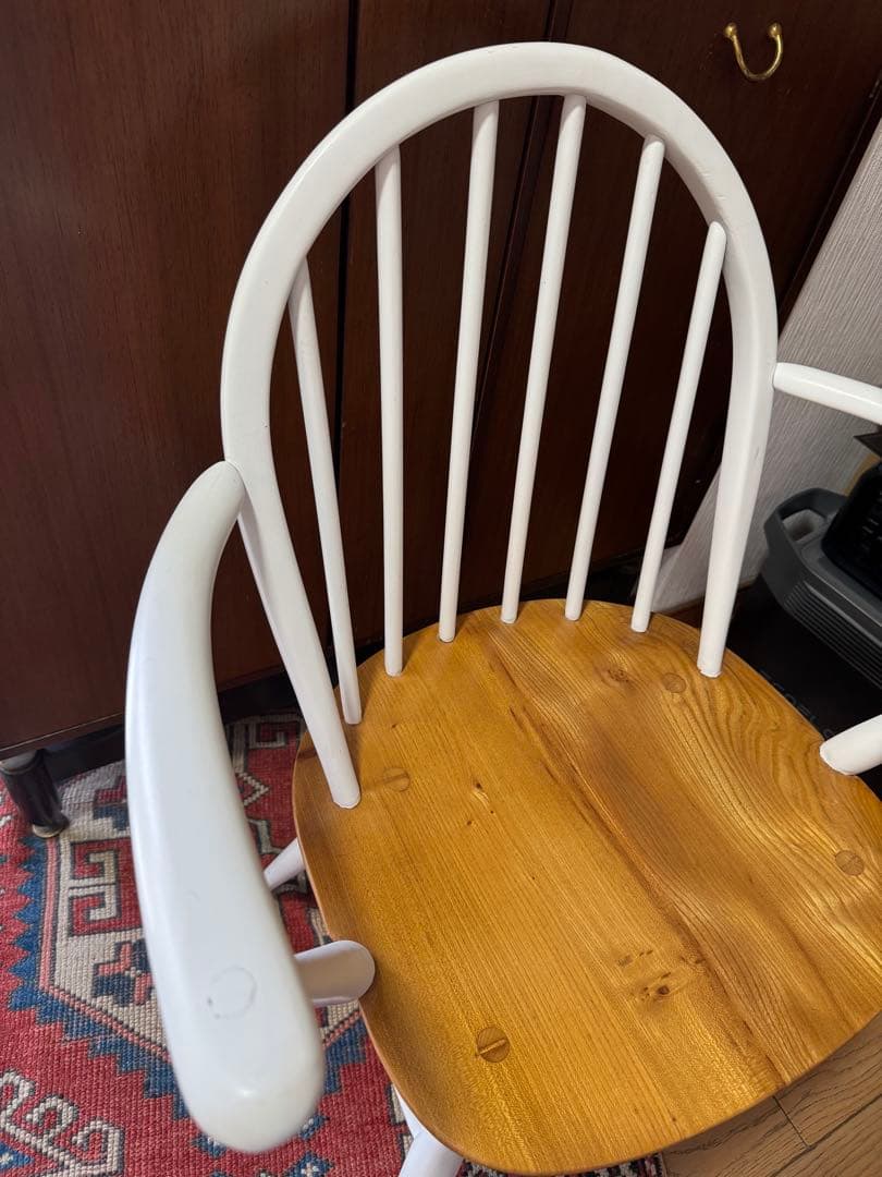 【レア】ERCOL アーコール　フープバックアームチェア　ホワイトペイント