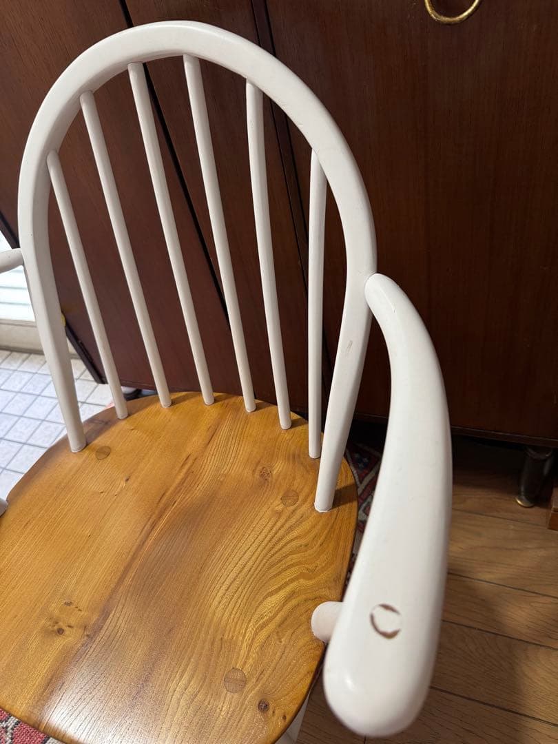 【レア】ERCOL アーコール　フープバックアームチェア　ホワイトペイント