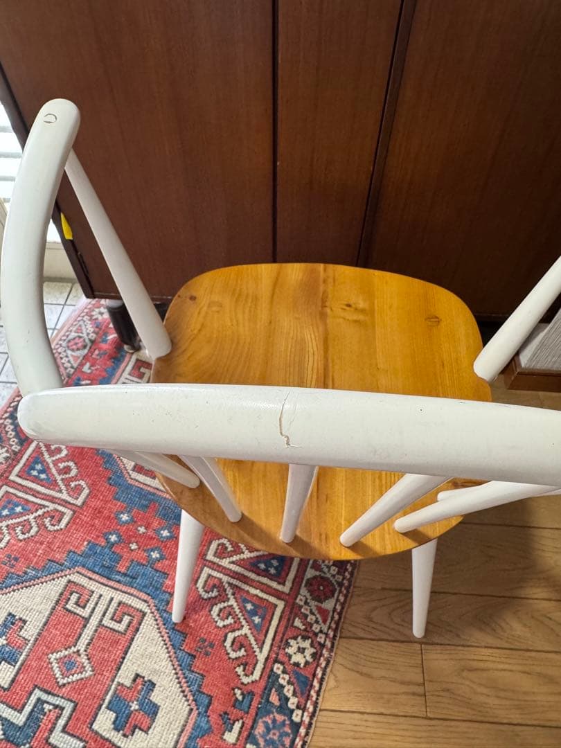 【レア】ERCOL アーコール　フープバックアームチェア　ホワイトペイント