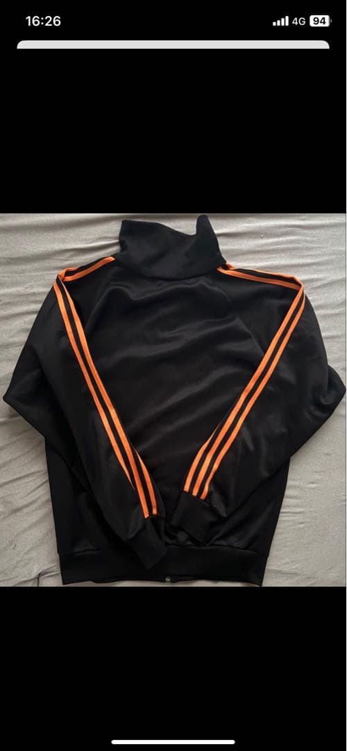 adidas ジップアップジャケット 黒/オレンジ