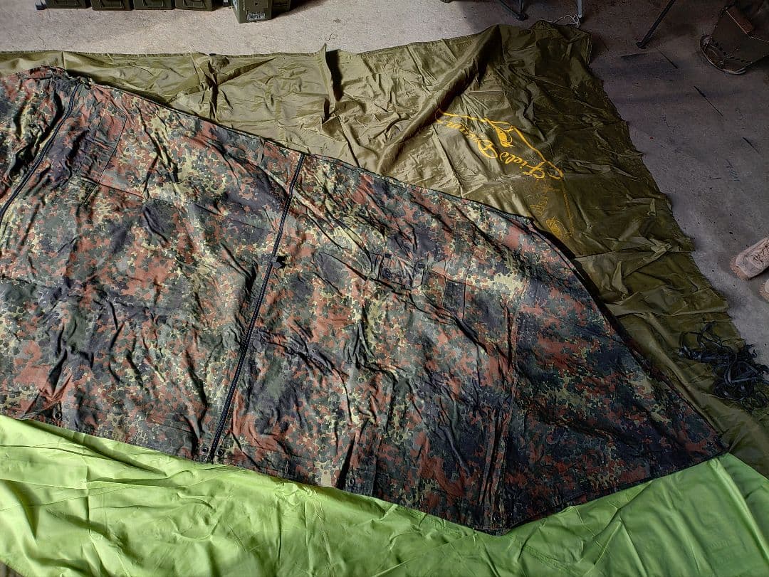 極上！！ドイツ軍　パップテント　3ファスナー x 2ファスナー小窓仕様