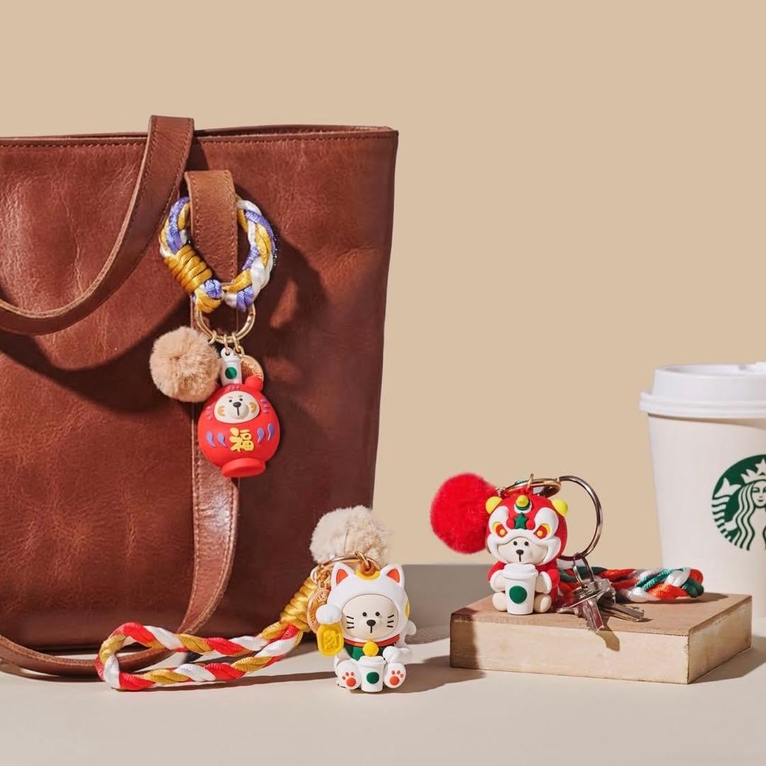 日本未発売】スタバ 2026 旧正月 ベアリスタ 紅白ペア 招き猫 だるま
