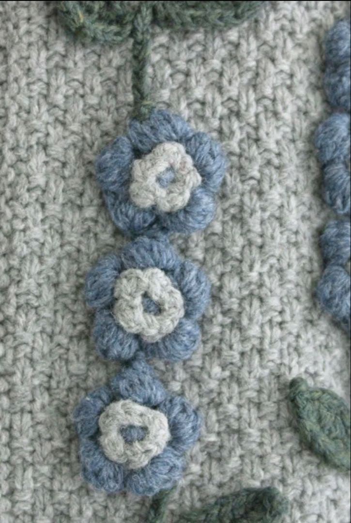 TSUHARU⋈かぎ針お花モチーフ付きニットカーディガン⋈グレー - メルカリ