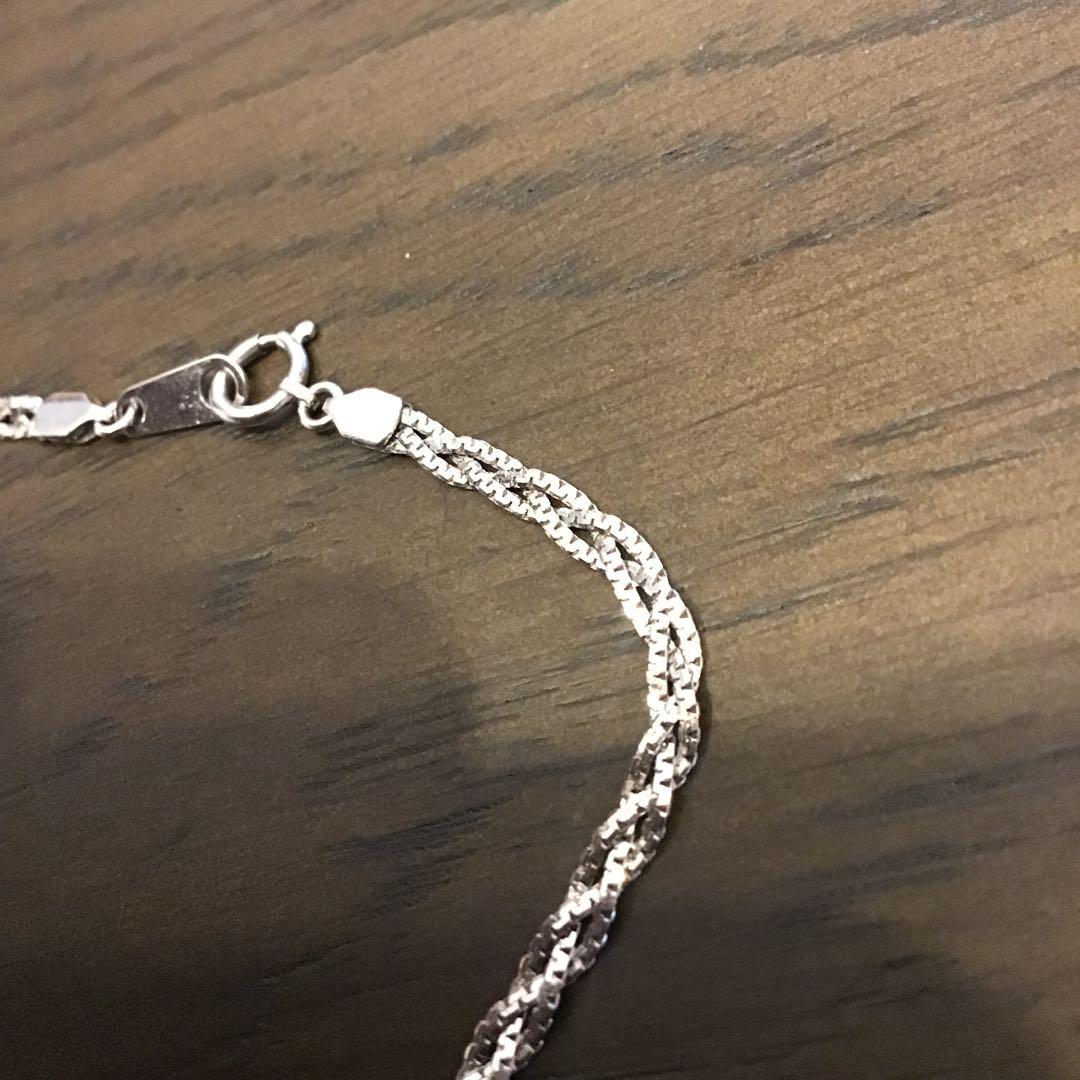 プラチナ　編み込みブレスレット