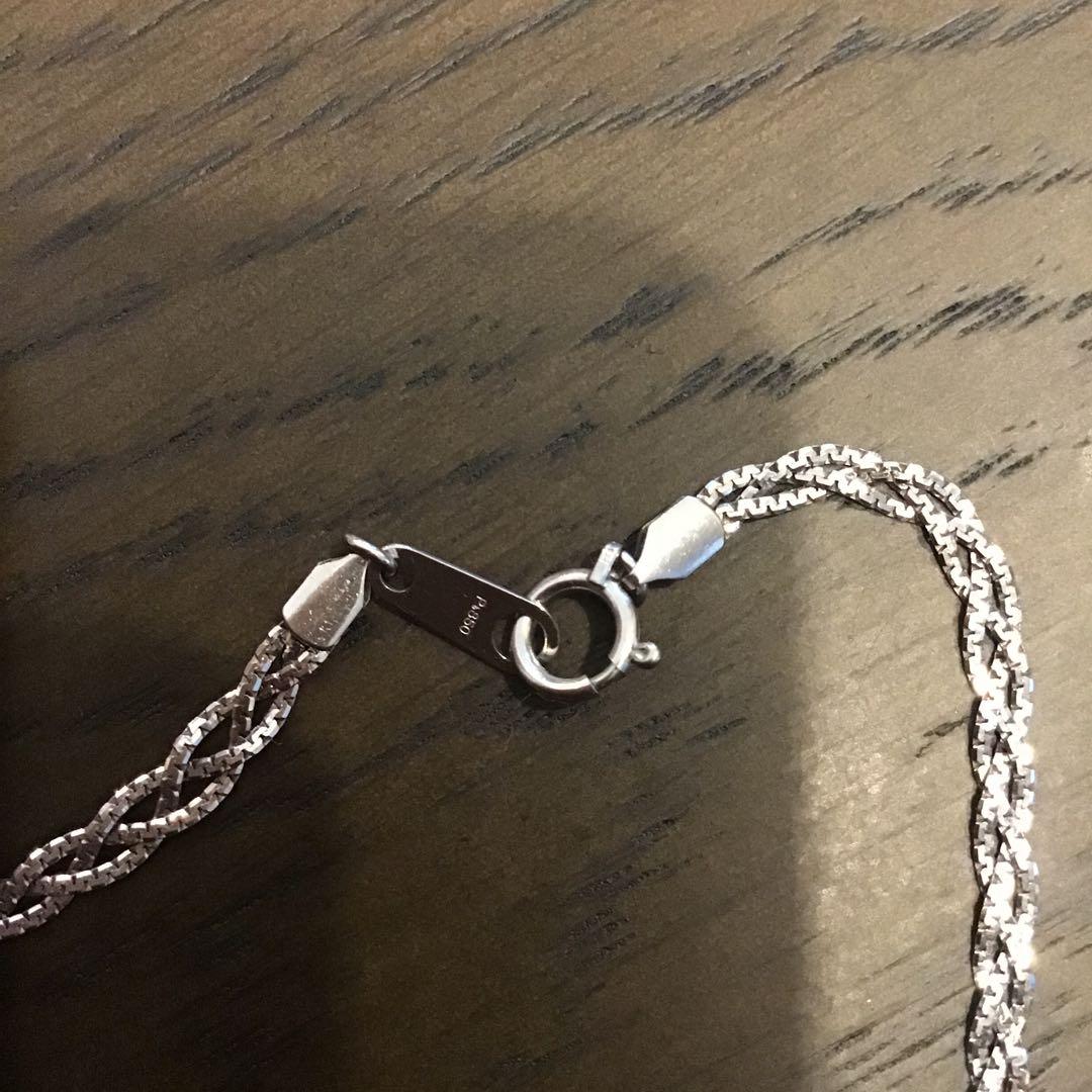 プラチナ　編み込みブレスレット