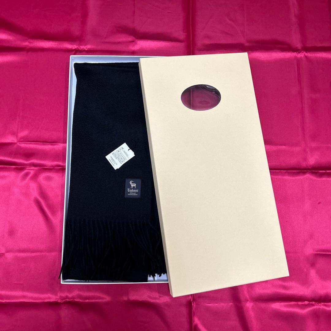 『新品未使用』大判ショール　黒　ブラック　ストール　マフラー　カシミヤ100％