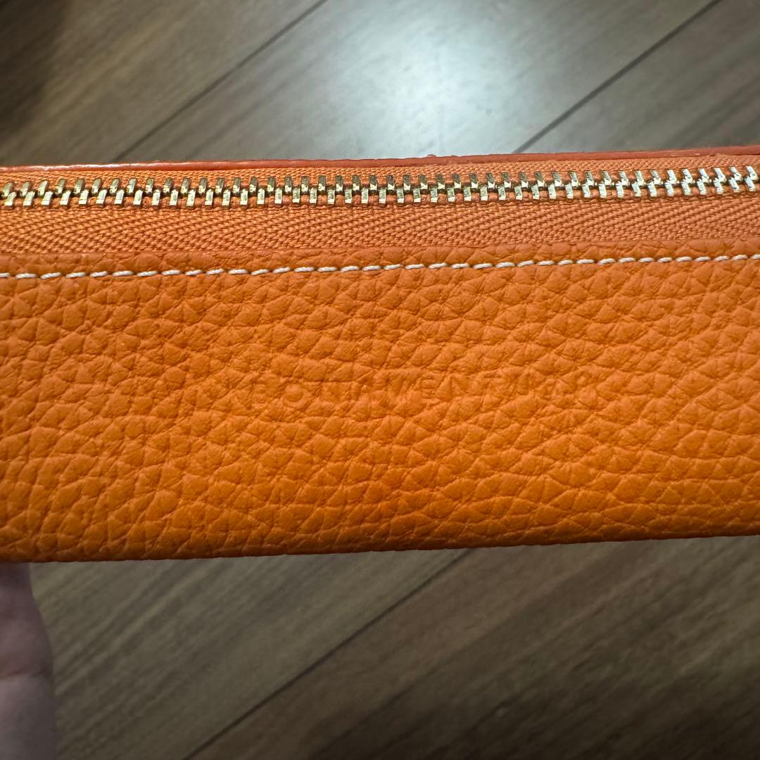 【美品】ボナペンチュラ オレンジ　レザーペンケース